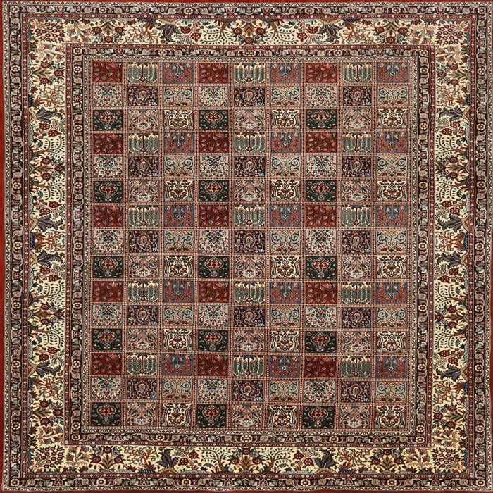 Square Traditional Camel Brown Persian Rug, tr948