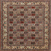 Square Traditional Camel Brown Persian Rug, tr948