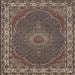 Square Traditional Bakers Brown Medallion Rug, tr949