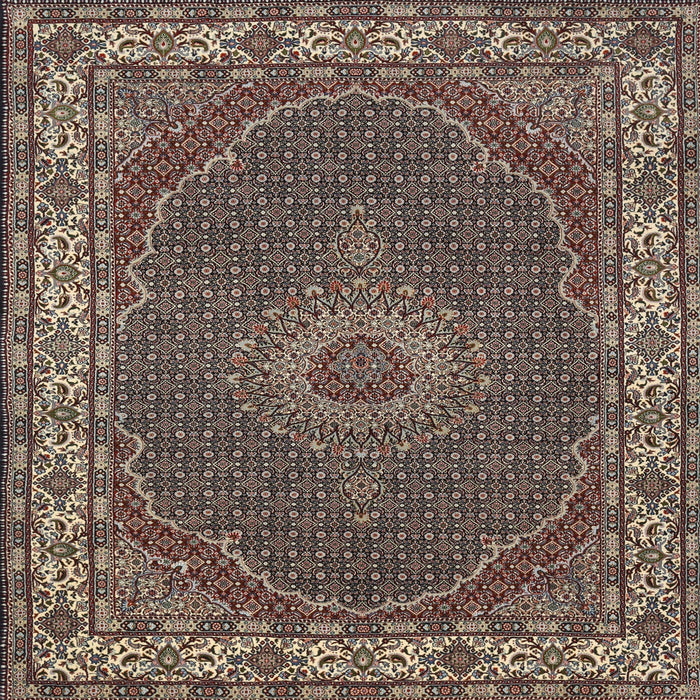 Round Machine Washable Traditional Bakers Brown Rug, wshtr949