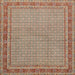 Round Machine Washable Traditional Sienna Brown Rug, wshtr950