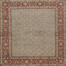 Round Machine Washable Traditional Light French Beige Brown Rug, wshtr951