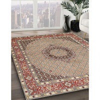 Traditional Light French Beige Brown Medallion Rug, tr952