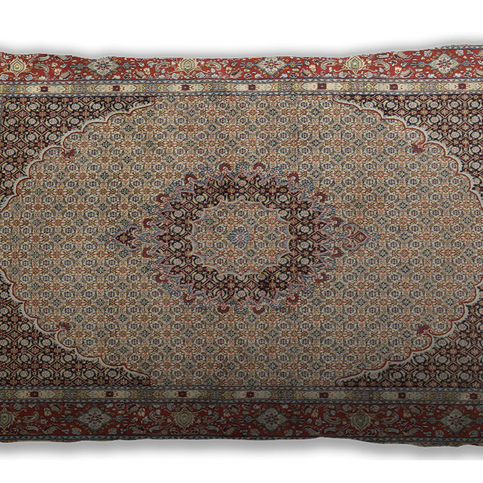 Traditional Classic Rectangular Light French Beige Brown Lumbar Throw Pillow, 13 inch by 19 inch, lbtr952