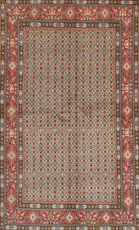 Machine Washable Traditional Light French Beige Brown Rug, wshtr954