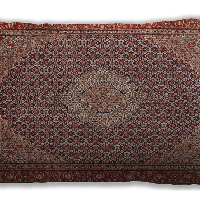 Traditional Classic Rectangular Saffron Red Lumbar Throw Pillow, 13 inch by 19 inch, lbtr955