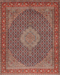 Machine Washable Traditional Saffron Red Rug, wshtr955