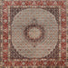 Round Machine Washable Traditional Light French Beige Brown Rug, wshtr956