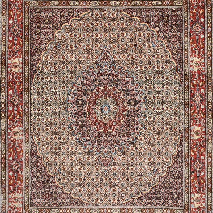 Machine Washable Traditional Light French Beige Brown Rug, wshtr957