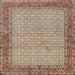 Square Traditional Dark Sienna Brown Persian Rug, tr958