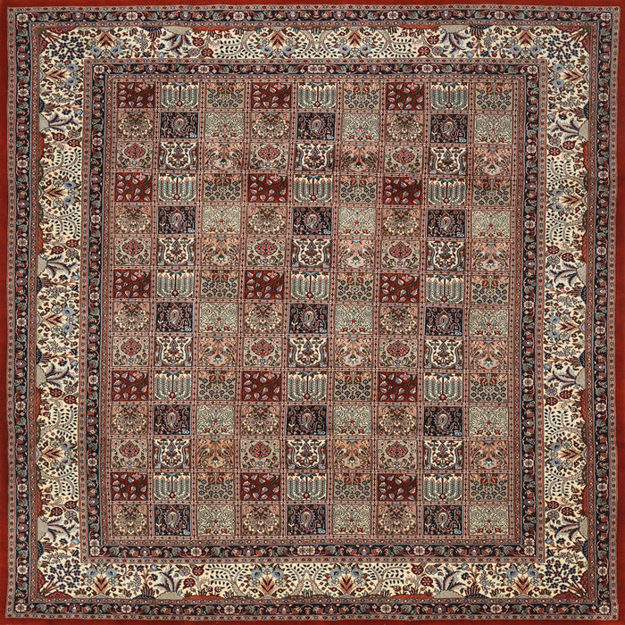 Square Traditional Camel Brown Persian Rug, tr959