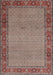 Machine Washable Traditional Light French Beige Brown Rug, wshtr960