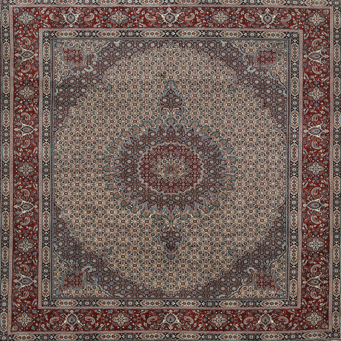Square Traditional Bakers Brown Medallion Rug, tr962