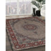 Traditional Bakers Brown Medallion Rug in Family Room, tr962