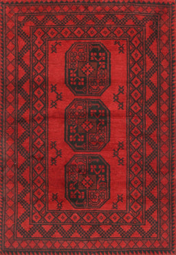 Machine Washable Traditional Red Rug, wshtr963