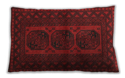 Traditional Classic Rectangular Red Lumbar Throw Pillow, 13 inch by 19 inch, lbtr964
