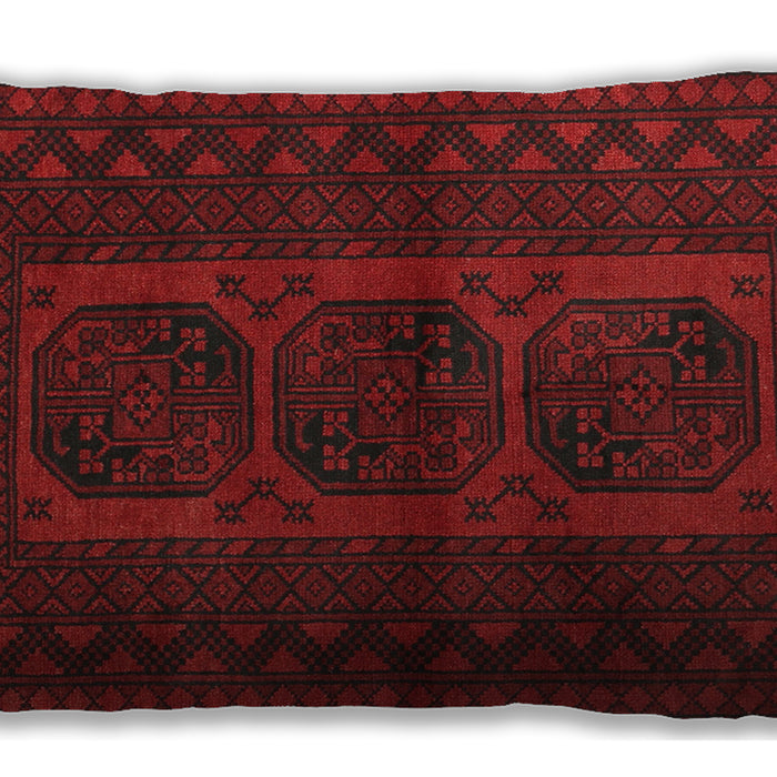 Traditional Classic Rectangular Red Lumbar Throw Pillow, 13 inch by 19 inch, lbtr964