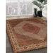 Traditional Saffron Red Persian Rug in Family Room, tr965