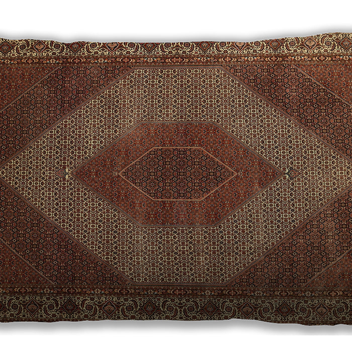 Traditional Classic Rectangular Saffron Red Lumbar Throw Pillow, 13 inch by 19 inch, lbtr965