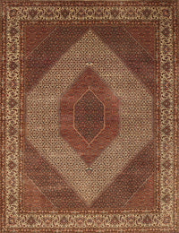 Machine Washable Traditional Saffron Red Rug, wshtr965