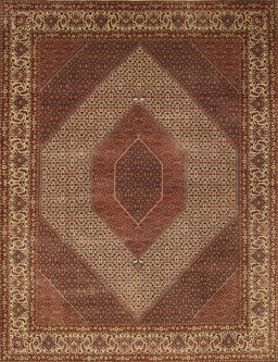 Machine Washable Traditional Saffron Red Rug, wshtr965