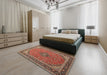 Machine Washable Traditional Tomato Red Rug in a Bedroom, wshtr966