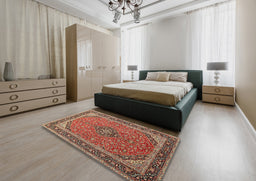 Traditional Red Persian Rug in a Bedroom, tr966