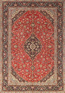 Machine Washable Traditional Tomato Red Rug, wshtr966