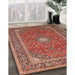 Machine Washable Traditional Tangerine Pink Rug in a Family Room, wshtr967