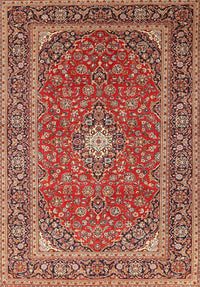 Machine Washable Traditional Tangerine Pink Rug, wshtr967