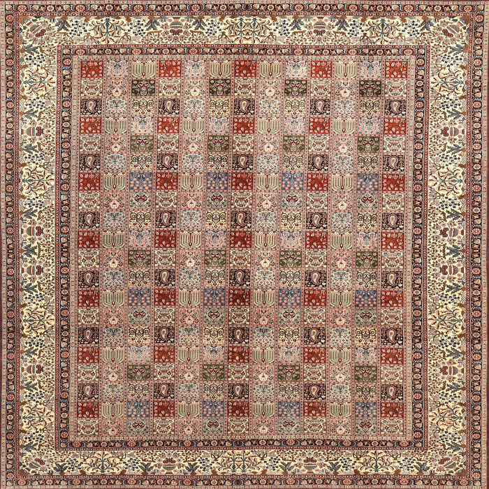 Square Traditional Brown Red Persian Rug, tr969