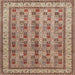 Square Traditional Brown Red Persian Rug, tr969