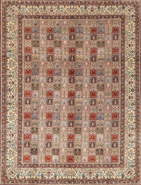 Machine Washable Traditional Brown Red Rug, wshtr969