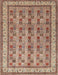 Machine Washable Traditional Brown Red Rug, wshtr969