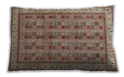 Traditional Classic Rectangular Brown Red Lumbar Throw Pillow, 13 inch by 19 inch, lbtr969