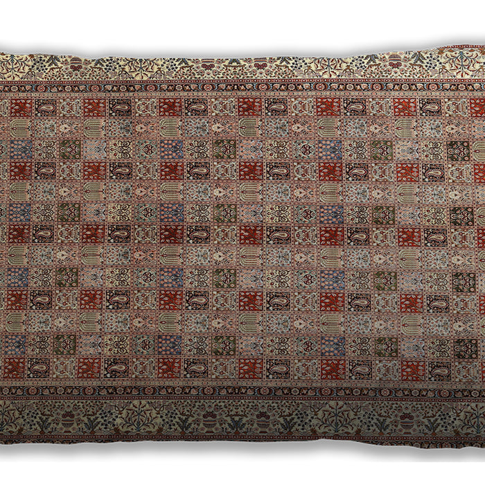 Traditional Classic Rectangular Brown Red Lumbar Throw Pillow, 13 inch by 19 inch, lbtr969