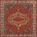 Square Traditional Dark Almond Brown Persian Rug, tr970