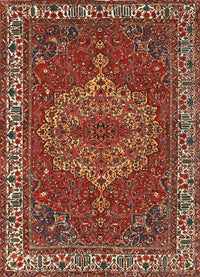 Machine Washable Traditional Dark Almond Brown Rug, wshtr970