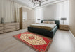Machine Washable Traditional Tomato Red Rug in a Bedroom, wshtr971