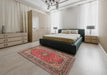Traditional Camel Brown Persian Rug in a Bedroom, tr973