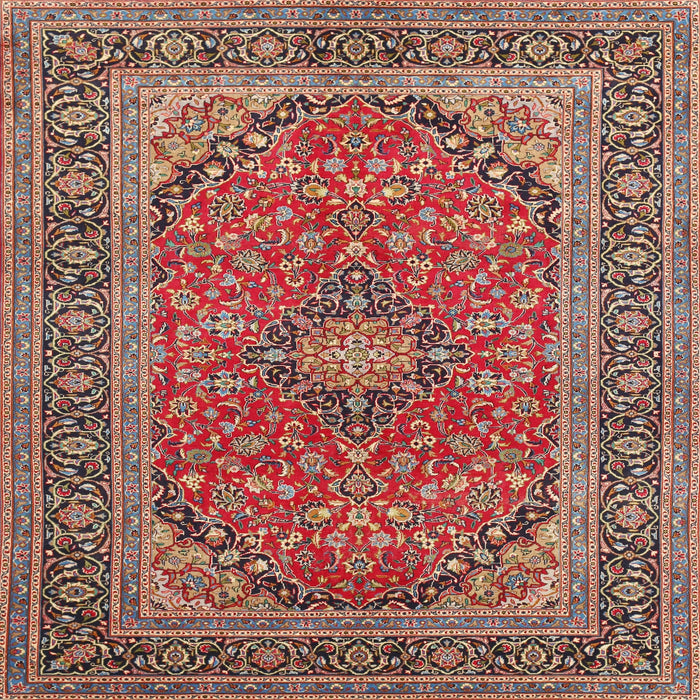 Square Traditional Camel Brown Persian Rug, tr973
