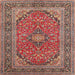 Square Traditional Camel Brown Persian Rug, tr973
