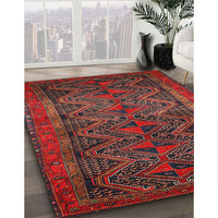 Traditional Chestnut Brown Persian Rug, tr976