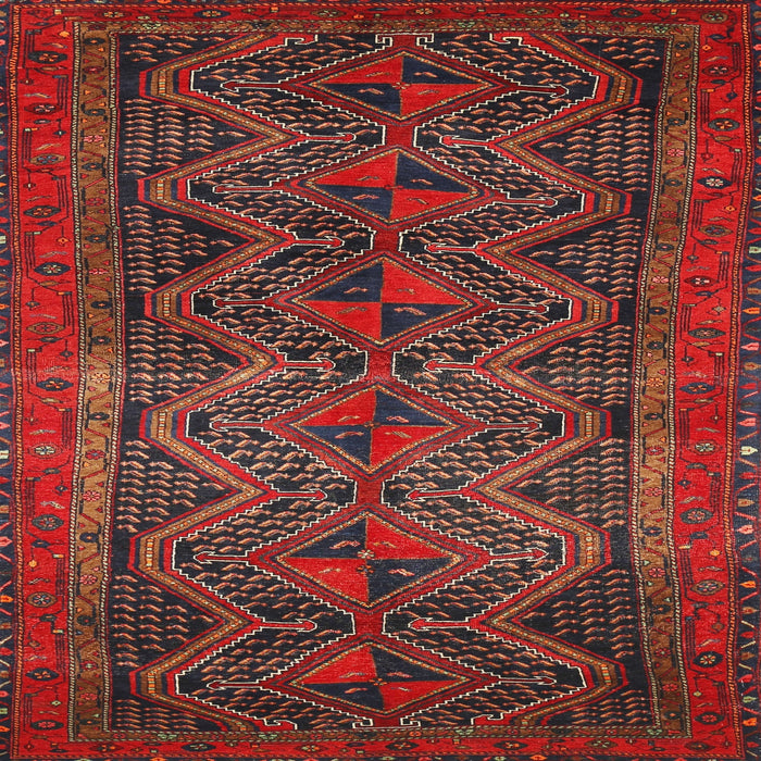Square Traditional Chestnut Brown Persian Rug, tr976