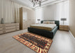 Machine Washable Traditional Metallic Gold Rug in a Bedroom, wshtr977