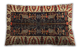 Traditional Classic Rectangular Metallic Gold Lumbar Throw Pillow, 13 inch by 19 inch, lbtr977