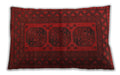 Traditional Classic Rectangular Saffron Red Lumbar Throw Pillow, 13 inch by 19 inch, lbtr978