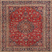 Square Traditional Orange Salmon Pink Persian Rug, tr979