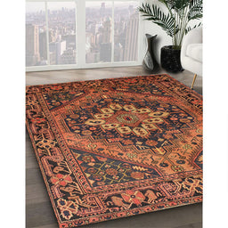 Traditional Red Persian Rug in Family Room, tr97