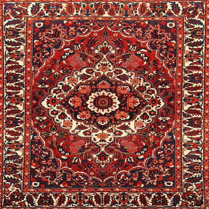 Square Traditional Dark Almond Brown Persian Rug, tr980